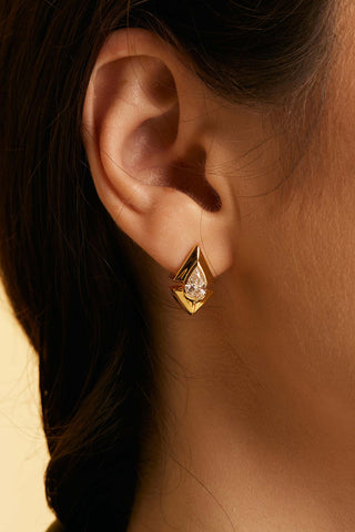0.5CT PEAR-CUT LAB-GROWN DIAMOND PRISMATIC ALLURE EARRINGS IN 14K YELLOW GOLD
