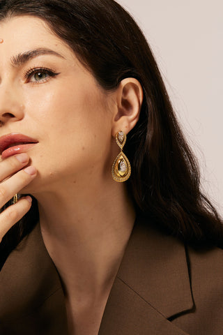 2.0CT & 1.0CT PEAR-CUT LAB-GROWN DIAMOND GLORY DROP EARRINGS IN 14K YELLOW GOLD