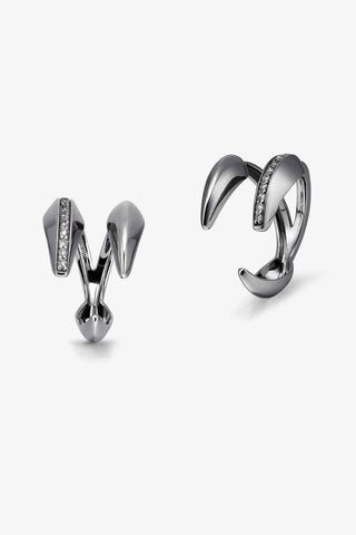 Canines Lab Grown Diamond Ear Clips-Small in Black Gold