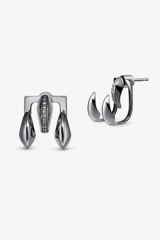 Canines Lab Grown Diamond Single Earring in Black Gold
