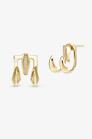 Canines Lab Grown Diamond Single Earring in Yellow Gold