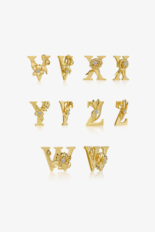 Initial Pendant A-Z Lab Diamond 18K Gold Plated Vermeil - Zaiyou Jewelry