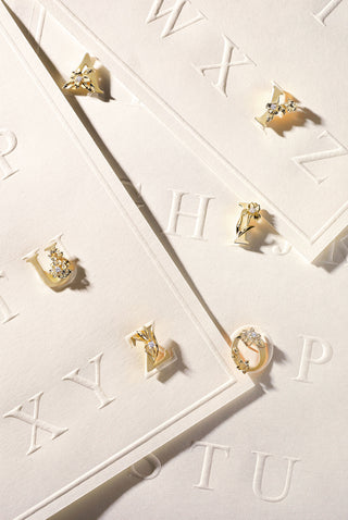 Initial Pendant A-Z Lab Diamond 18K Gold Plated Vermeil - Zaiyou Jewelry