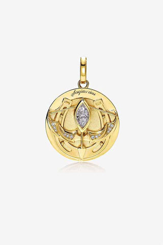 Lab Grown Diamond Zodiac Charm in Yellow Gold - Sagittarius Pendant