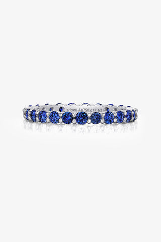 ROUND-CUT LAB-GROWN SAPPHIRE VIBRANT ETERNITY RING IN 18K GOLD