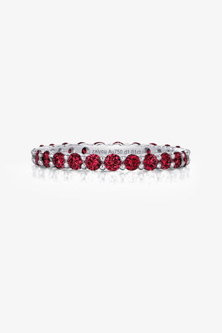 ROUND-CUT LAB-GROWN RUBY VIBRANT ETERNITY RING IN 18K GOLD