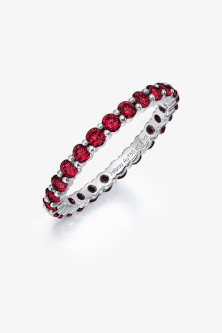 ROUND-CUT LAB-GROWN RUBY VIBRANT ETERNITY RING IN 18K GOLD