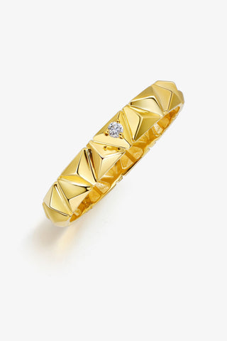 SLIM FACETED LAB-GROWN DIAMOND PRISMATIC ALLURE RING IN 14K YELLOW GOLD