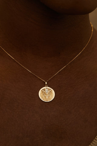 Lab Grown Diamond Zodiac Charm in Yellow Gold - Leo Pendant-Zaiyou Jewelry