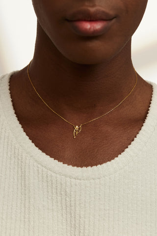 Archery 2 Lab Diamond Necklace in Yellow Gold - Zaiyou Jewelry