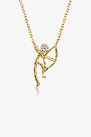 Archery 2 Lab Diamond Necklace in Yellow Gold - Zaiyou Jewelry