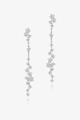 Lab Diamond Drop Earrings in Yellow/White Gold - Zaiyou Jewelry