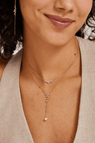 Lab Grown Diamond Necklace in Yellow/White Gold - Zaiyou Jewelry
