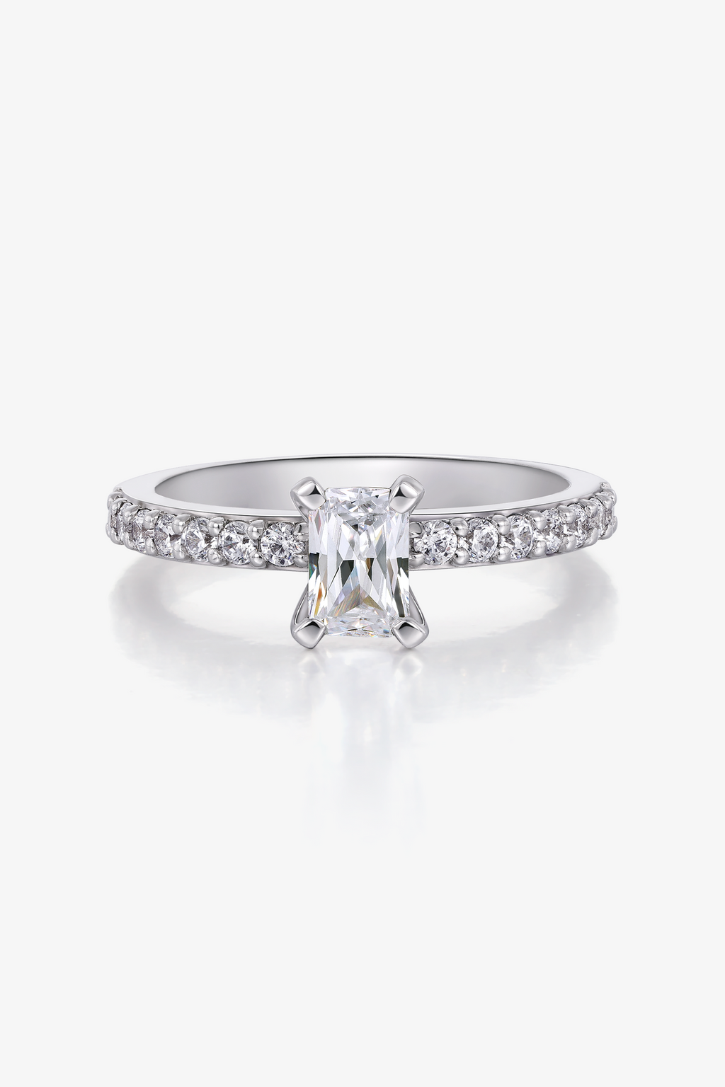 Radiantcut Lab Diamond Engagement Ring in white gold Zaiyou Jewelry