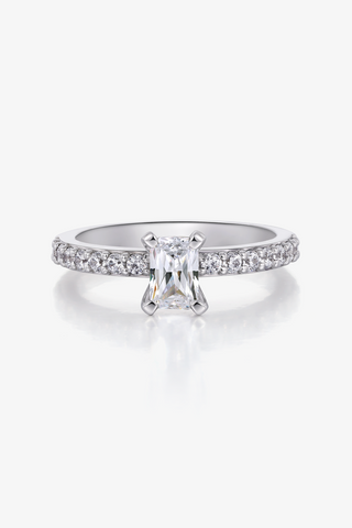 Radiant-cut Lab Diamond Engagement Ring in white gold - Zaiyou Jewelry