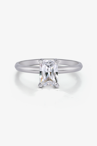 Radiant-cut Lab Diamond Solitaire Engagement Ring in White Gold - Zaiyou Jewelry