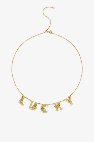 Customized Lab Diamond Alphabet Letter Necklace 18k gold plated vermeil-Zaiyou Jewelry