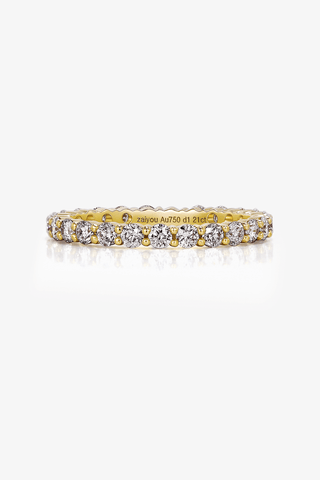 Round Lab Diamond Thin Eternity Ring (1 ct. tw.) - Zaiyou Jewelry