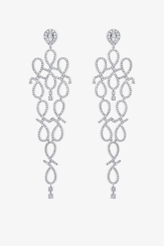 Lab Grown Diamond Gorgeous Drop Earrings in White Gold - Zaiyou Jewelry