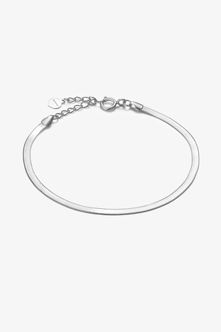 18k gold snake chain bracelet 7inch Flat Snake Chain Bracelet in Yellow/White Gold - 7 inch - Zaiyou Jewelry