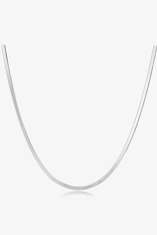 18k gold snake chain necklace 16.5inch Flat Snake Chain Necklace in Yellow/White Gold - 16.5 inch - Zaiyou Jewelry