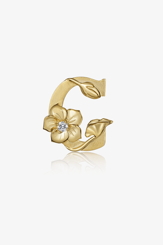 Lab Diamond Alphabet Letter “G” Pendant in Yellow Gold - Zaiyou Jewelry