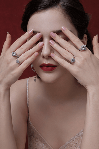 Lab Diamond Engagement Ring in White Gold - Athena - Zaiyou Jewelry