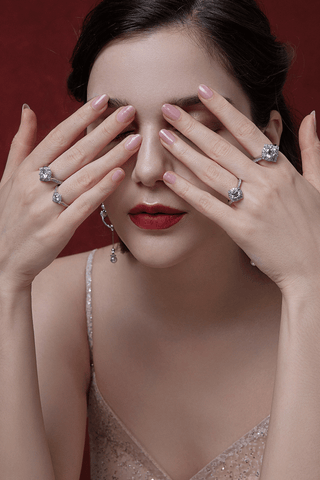 Lab Diamond Engagement Ring in White Gold - Athena - Zaiyou Jewelry