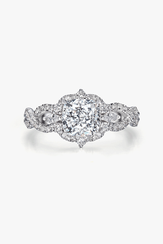 Lab Diamond  Engagement Ring in White Gold - Gaea - Zaiyou Jewelry