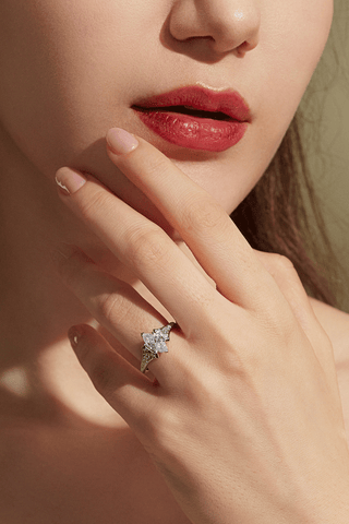 Lab Diamond  Engagement Ring in White Gold - Hemera - Zaiyou Jewelry