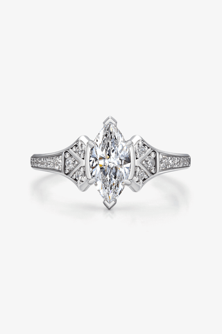 Lab Diamond  Engagement Ring in White Gold - Hemera - Zaiyou Jewelry