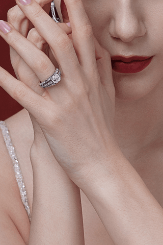 Lab Diamond  Engagement Ring in White Gold - Hera - Zaiyou Jewelry