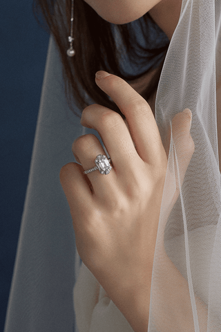 Lab Diamond  Engagement Ring in White Gold - Styx - Zaiyou Jewelry