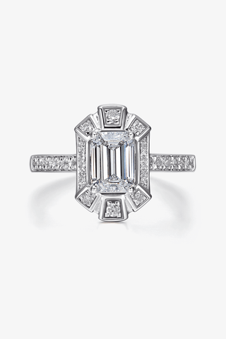 Lab Diamond  Engagement Ring in White Gold - Styx - Zaiyou Jewelry