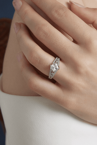 Lab Diamond Engagement Ring in White Gold - Aphrodite - Zaiyou Jewelry
