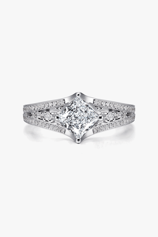 Lab Diamond Engagement Ring in White Gold - Aphrodite - Zaiyou Jewelry