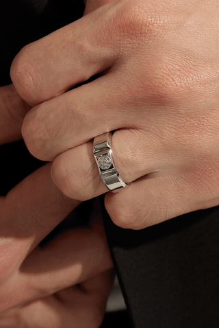Lab Diamond Wedding Ring in White Gold - Apollo - Zaiyou Jewelry