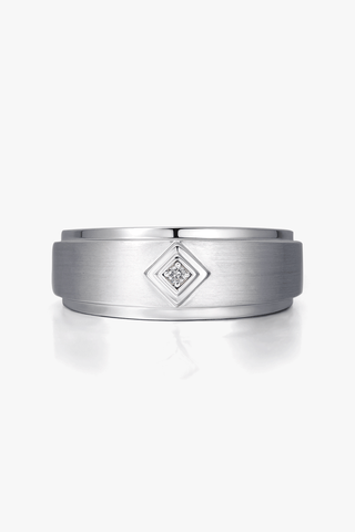 Lab Diamond Wedding Ring in White Gold - Zeus - Zaiyou Jewelry
