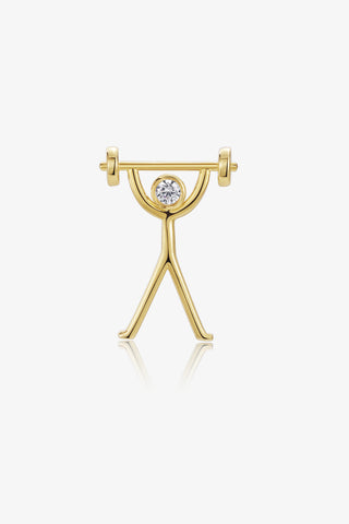 GYM 3 Lab Diamond Single Stud Earring in Yellow Gold - Zaiyou Jewelry