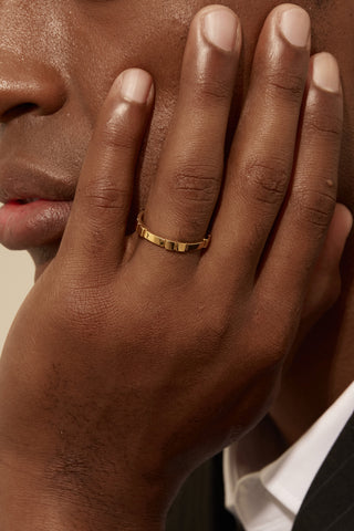 Hidden Lab Diamond Wedding Ring in Yellow Gold - Small - Zaiyou Jewelry