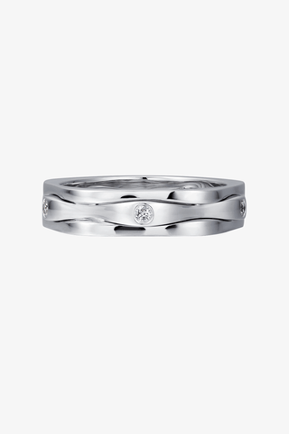 Lab Diamond Modern Wedding Ring in White Gold - Zaiyou Jewelry