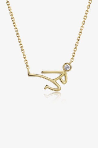 Kung Fu 6 Lab Diamond Necklace in Yellow Gold - Zaiyou Jewelry