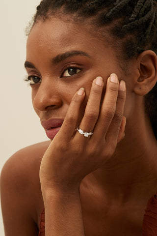 Lab Diamond Band Promise Ring in White Gold-Zaiyou Jewelry