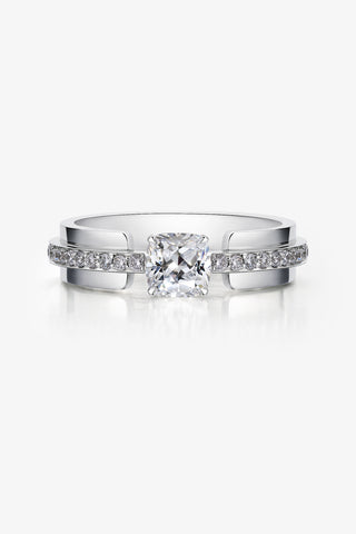 Lab Diamond Band Promise Ring in White Gold - Zaiyou Jewelry