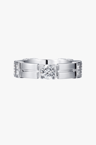 Lab Diamond Customizable Engagement Ring in White Gold - Zaiyou Jewelry
