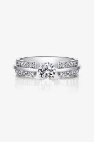 Lab Diamond Double Band Promise Ring in White Gold-Zaiyou Jewelry