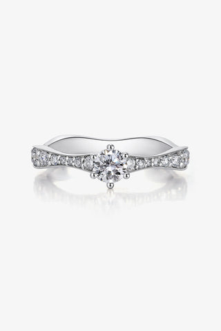Lab Diamond Halo Promise Ring in White Gold - Round-Zaiyou Jewelry