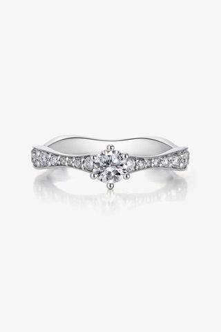 Lab Diamond Halo Promise Ring in White Gold - Round