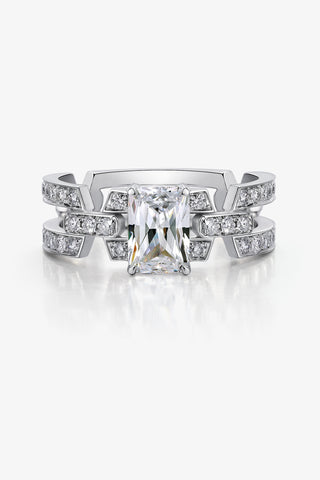 Lab Diamond Promise Ring in White Gold - Radiant-Zaiyou Jewelry