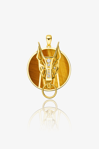Lab Grown Diamond Chinese Zodiac Charm in Yellow Gold-Dog Pendant